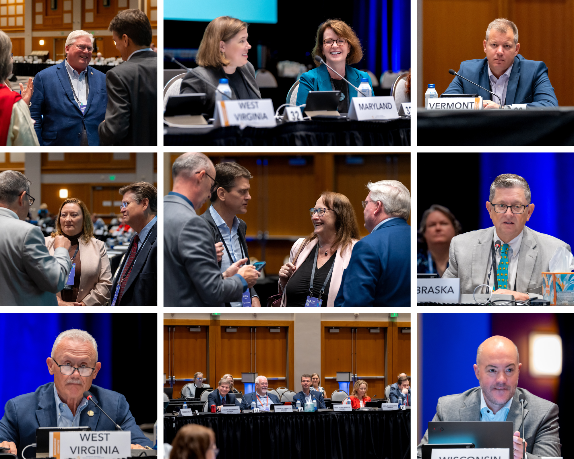 a collage of 9 photos taken from the Minneapolis meeting