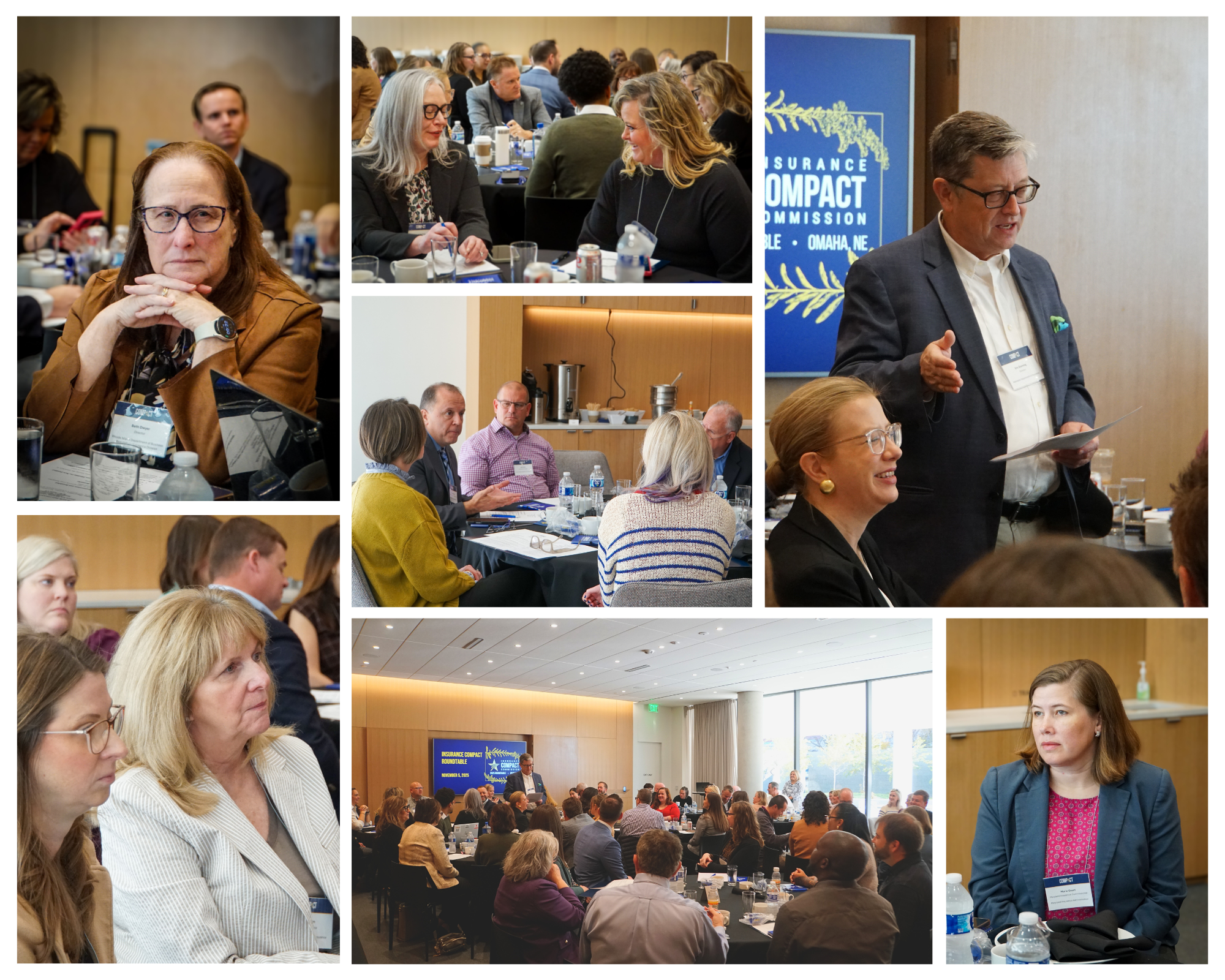 a collage of 7 photos taken from the 2025 Omaha Roundtable