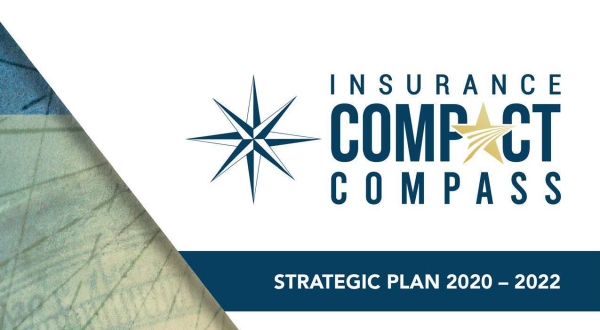 A picture of a compass with the Insurance Compact logo